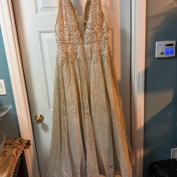Gold & Silver Sparkle Prom Dress - Picture 2 of 6